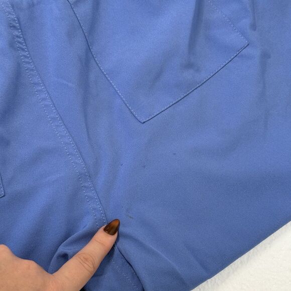 Med Couture Women's Large Energy Smocked Waist Cargo Jogger Scrub Pant CEIL BLUE - Picture 8 of 9